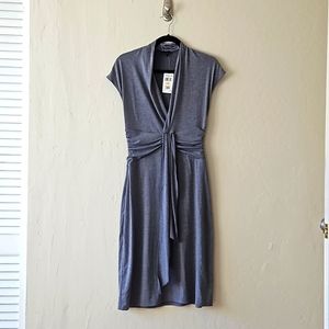 Grey Wrap-style dress